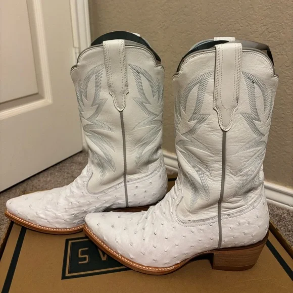 Tecovas The Sadie Snow Ostrich Size 9 - Picture 2 of 12